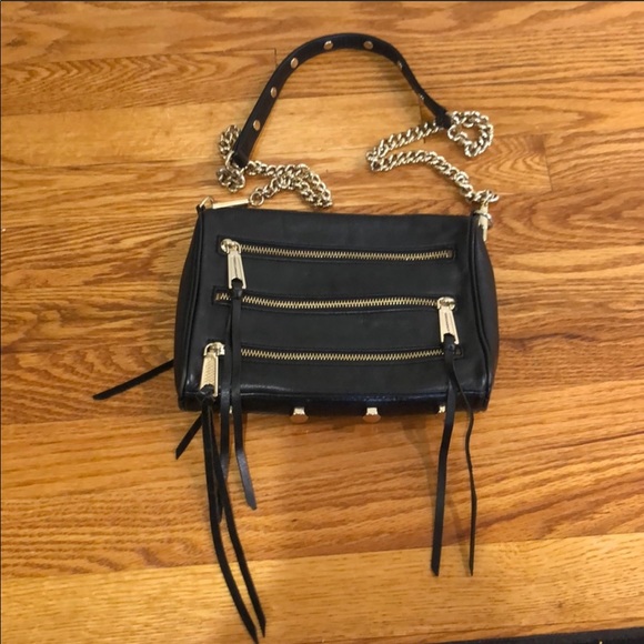 Rebecca Minkoff Black Moto 3-Zip Crossbody - Picture 1 of 3